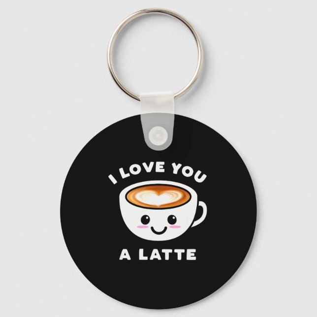 Chaveiro I Love You A Latte Funny Cute Coffee Heart Valenti (Frente)
