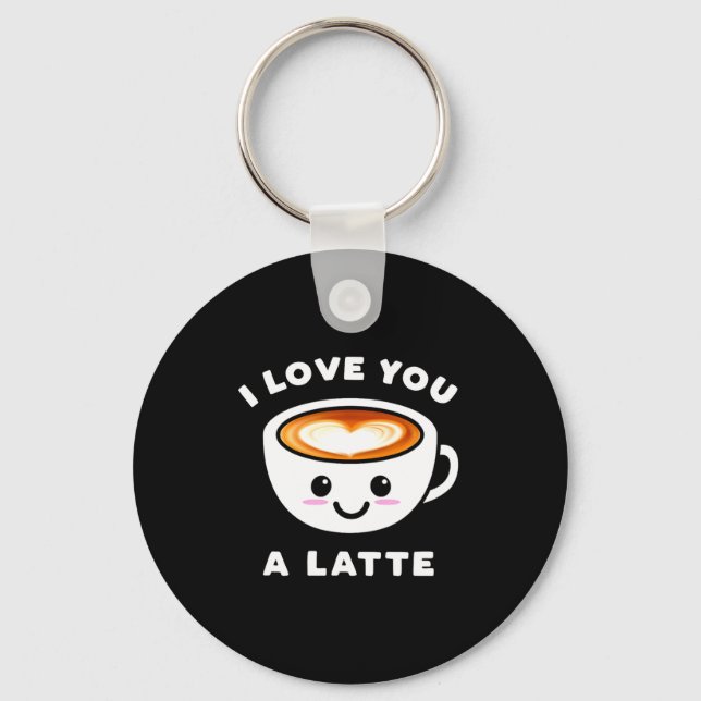 Chaveiro I Love You A Latte Funny Cute Coffee Heart Valenti (Frente)