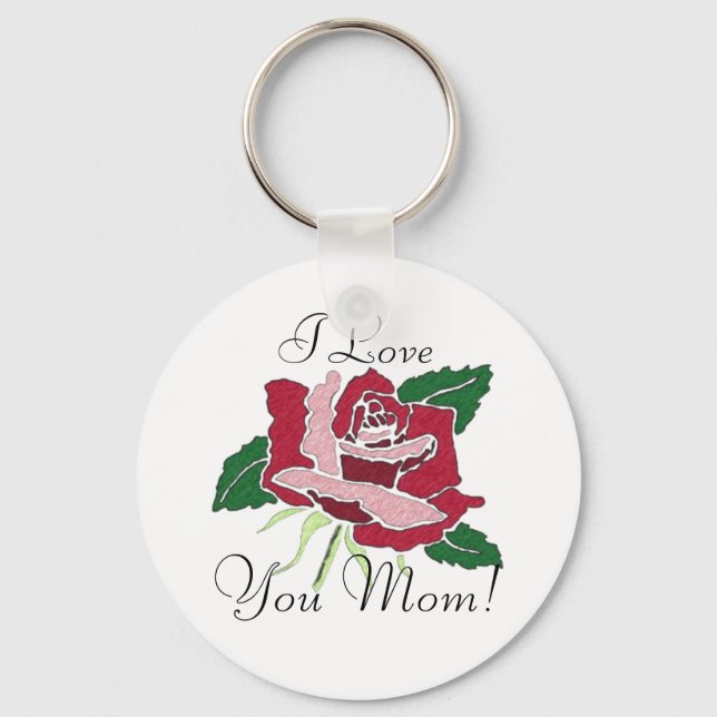 Chaveiro I Love You Mom! rose key chain (Frente)