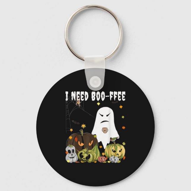 Chaveiro I Need Boo-ffee Ghost Jack-o-lantern Coffee Lover  (Frente)