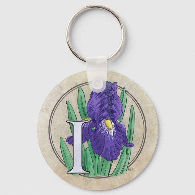Chaveiro I para Iris Flower Monograma (Frente)