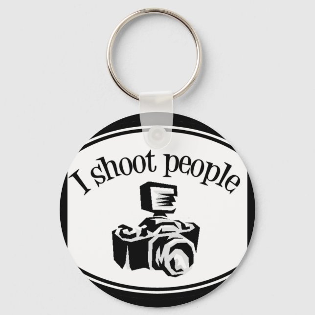 Chaveiro I Shoot Pessoas Retro Photographer Camera B&W (Frente)
