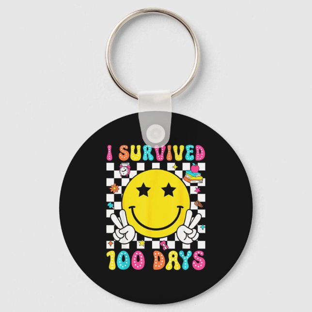 Chaveiro I Survived 100 Days Of School Boys Kids 100th Day  (Frente)