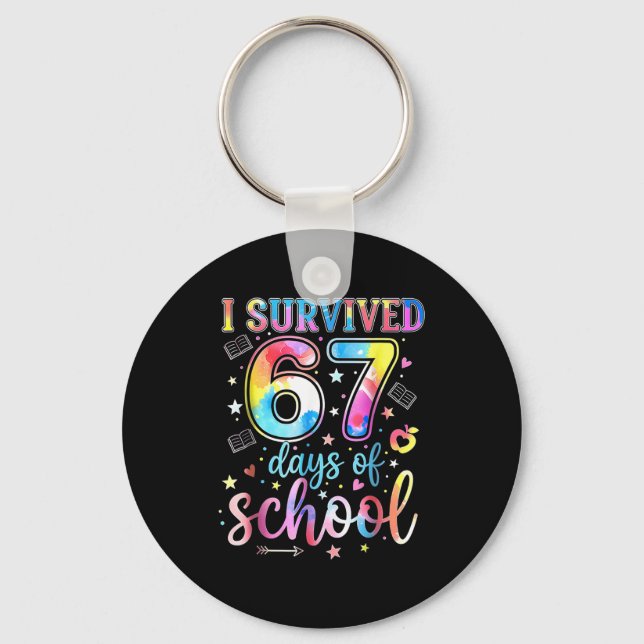 Chaveiro I Survived 67 Days Of School Funny 67 Meme Teacher (Frente)