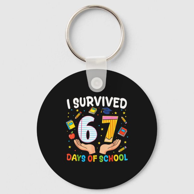 Chaveiro I Survived 67 Days Of School Funny Meme Teacher St (Frente)