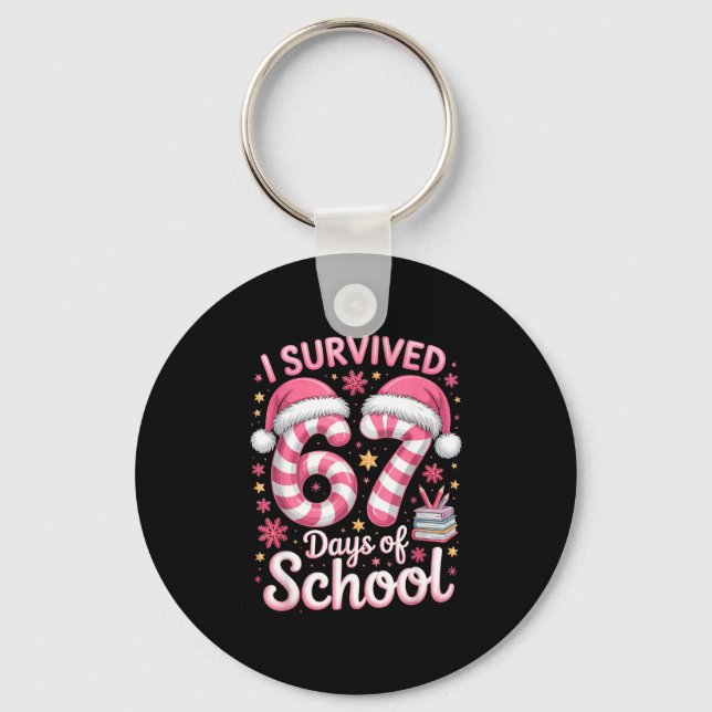 Chaveiro I Survived 67 Days Of School Funny Meme Teacher St (Frente)