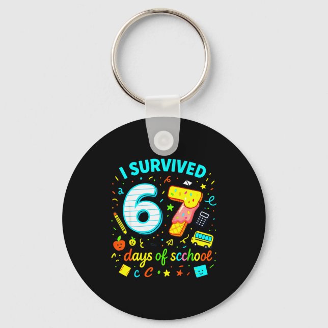 Chaveiro I Survived 67 Days Of School Funny Meme Teacher St (Frente)