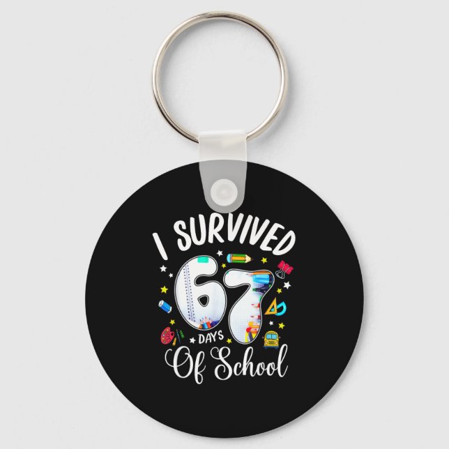 Chaveiro I Survived 67 Days Of School Funny Meme Teacher St (Frente)