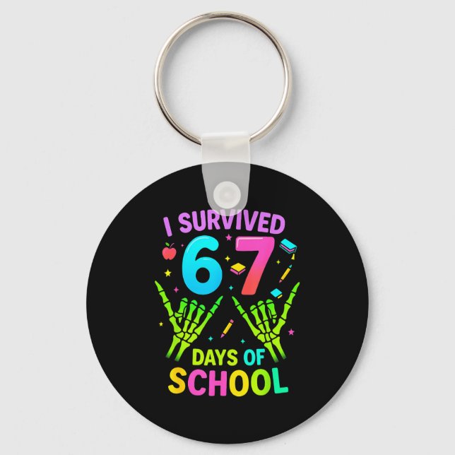Chaveiro I Survived 67 Days Of School Funny Meme Teacher St (Frente)