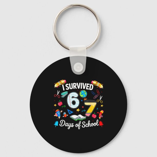Chaveiro I Survived 67 Days Of School Teachers Students Boy (Frente)