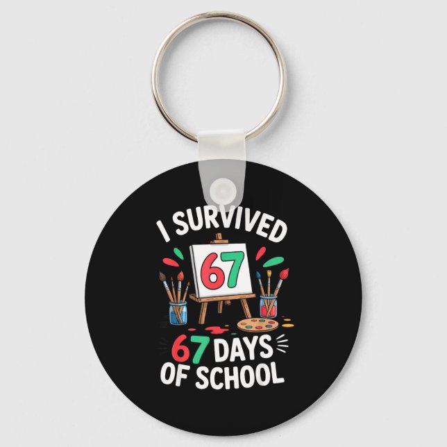 Chaveiro I Survived 67 Days Of School - Teachers Students M (Frente)