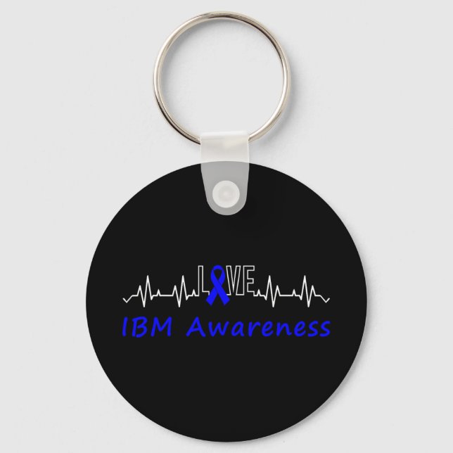 Chaveiro Ibm Awarness Blue Ribbon Love Heartbeat Suporte Q (Frente)