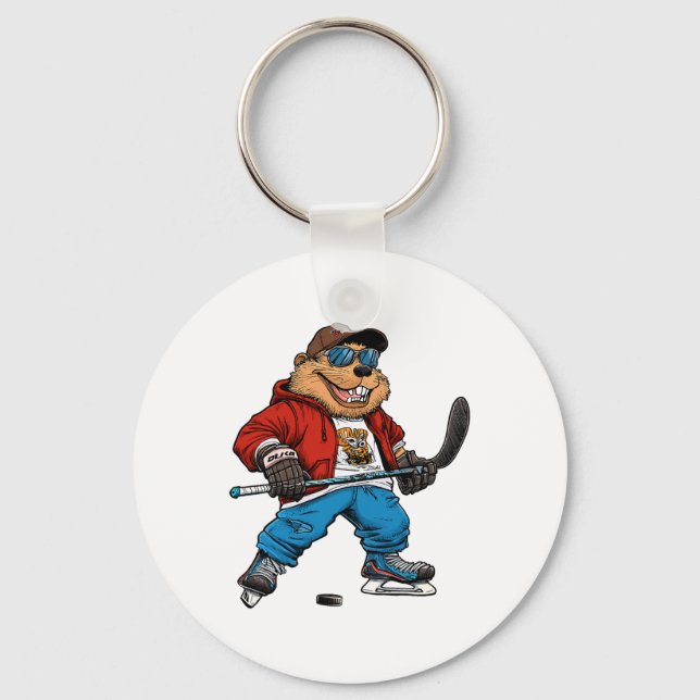 Chaveiro Ice Hockey Beaver  (Frente)