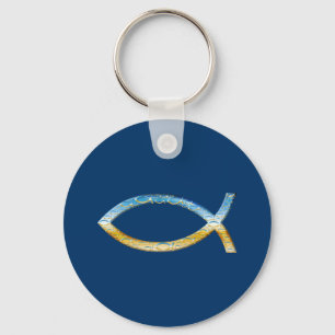 Chaveiro Ichthus - Christian Fish Symbol Sky & Ground
