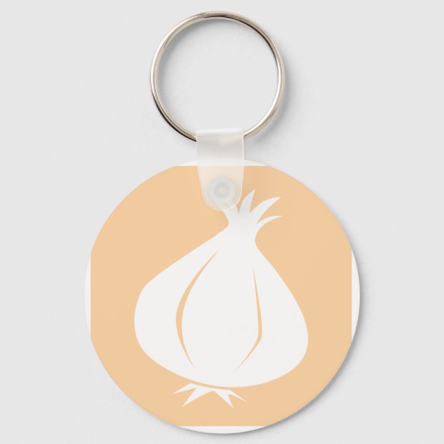 Chaveiro Ícone de alho vegetal (Frente)