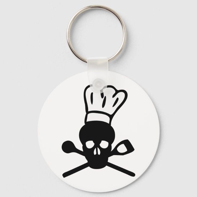Chaveiro ícone de chef de crânio (Frente)