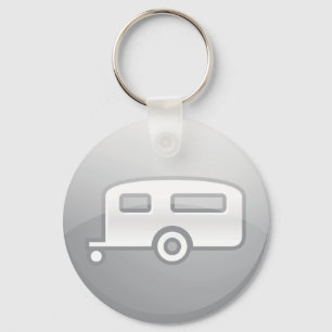 Chaveiro Ícone de Reboque de Camping Prateado RV Minimalist