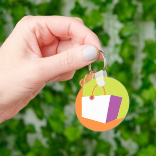 Chaveiro Ícone de Sacola de Compras Moderna Minimalista Var