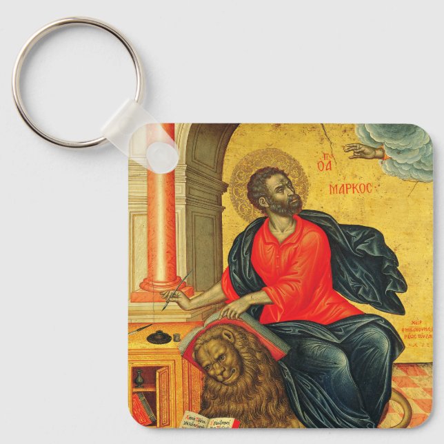 Chaveiro ícone ortodoxo de São Marcos Evangelista (Frente)