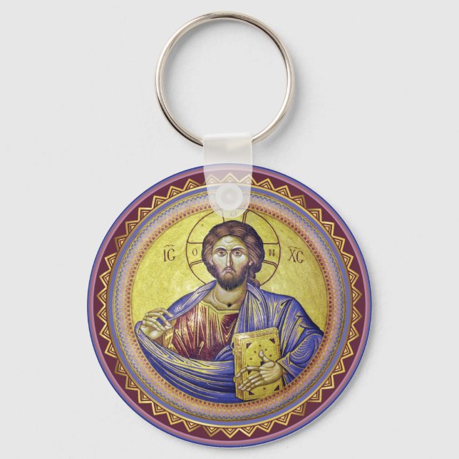 Chaveiro Ícone Ortodoxo do Pantocrator cristo (Frente)