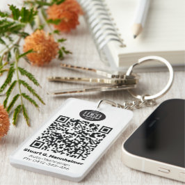 Chaveiro ID de código QR digital de foto do logotipo