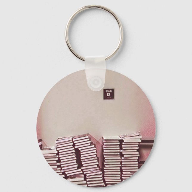 Chaveiro Ideia de presente do dia da biblioteca internacion (Frente)