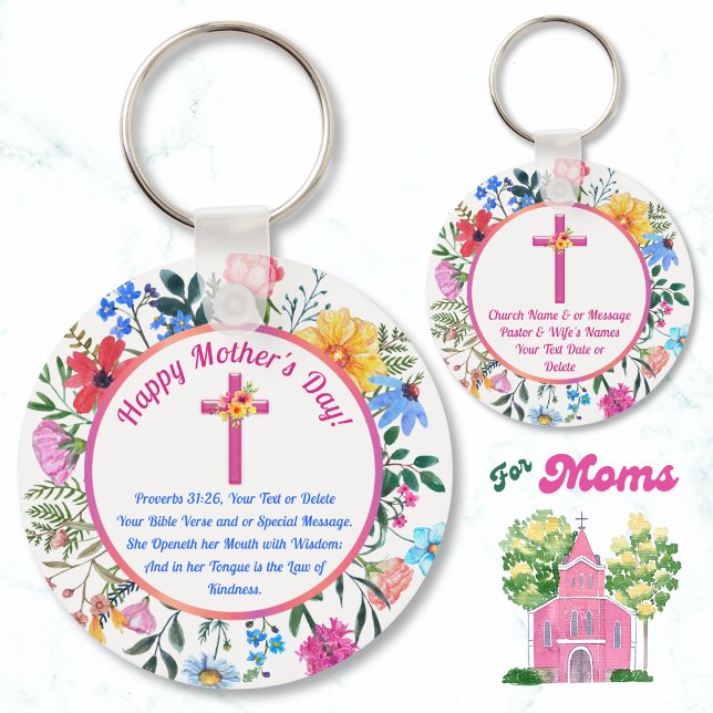 Chaveiro Ideias de presentes da Igreja do dia de as mães, P (Catholic mom gifts. Mother's Day ideas for church ladies. Small Mother's Day gifts for church ladies)