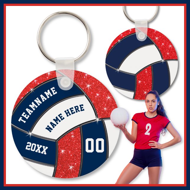 Chaveiro Ideias de Sacolas de Brindes para Equipe de Volei, (End of season gifts for volleyball team. Volleyball team gift ideas. Red, Volleyball treat ideas.)