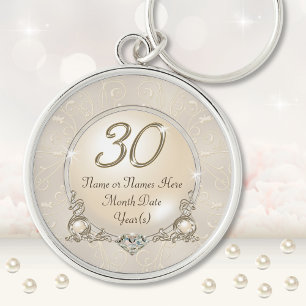Chaveiro Ideias personalizadas de aniversário de 30 anos p