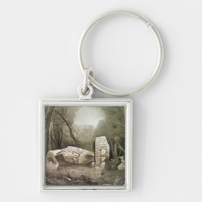 Chaveiro Ídolo maia quebrado em Copan, Guatemala (Frente)