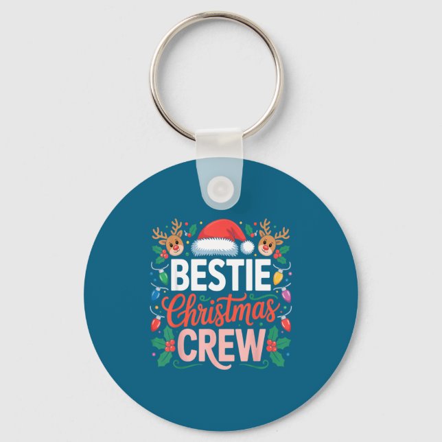 Chaveiro Ie Christmas Crew Santa Hat Holiday Art Matching F (Frente)