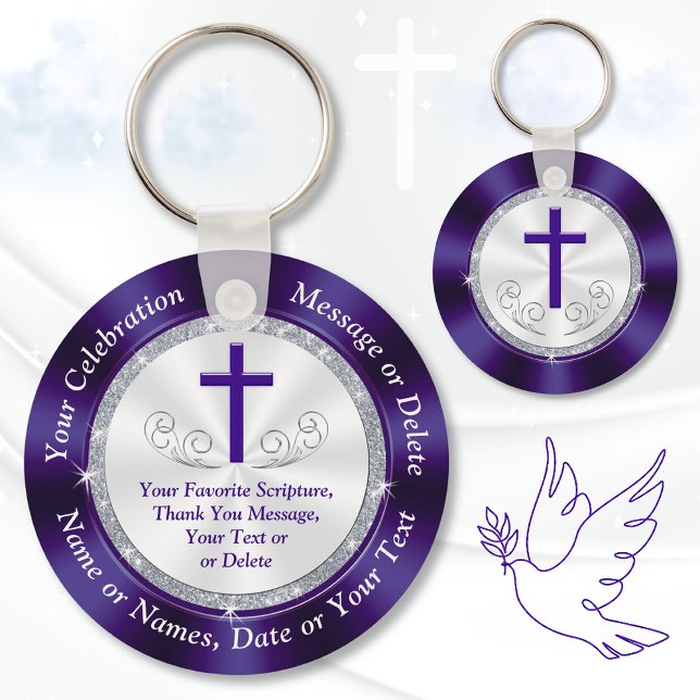 Chaveiro Igreja Barata e Personalizada favorece qualquer oc (Church anniversary party favors. Personalized, Christian favors. Gift ideas for church members. )