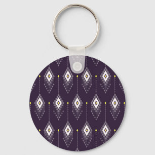 Chaveiro Ikat Chandelier Pattern: Vintage Textile Design