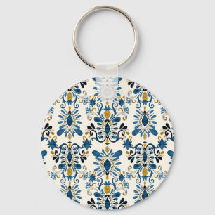 Chaveiro Ikat tie-dye, tribal watercolor