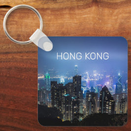 Chaveiro Ilha de Hong Kong - Skyline Panorama Night Souveni