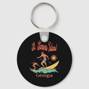 Chaveiro Ilha de St. Simons Geórgia Surfista Surfe Pesca
