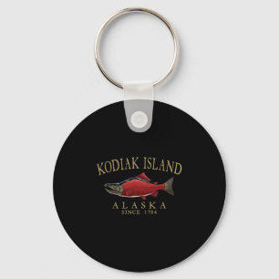 Chaveiro Ilha Kodiak Alasca Salmão Desde 1784 Arqueado Bege