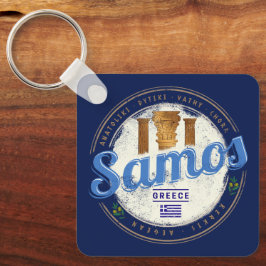 Chaveiro Ilha Samos em férias de colheita retrô-Grécia