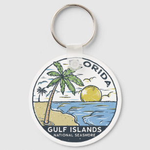 Chaveiro Ilhas do Golfo Nacional Seashore Flórida Vintage