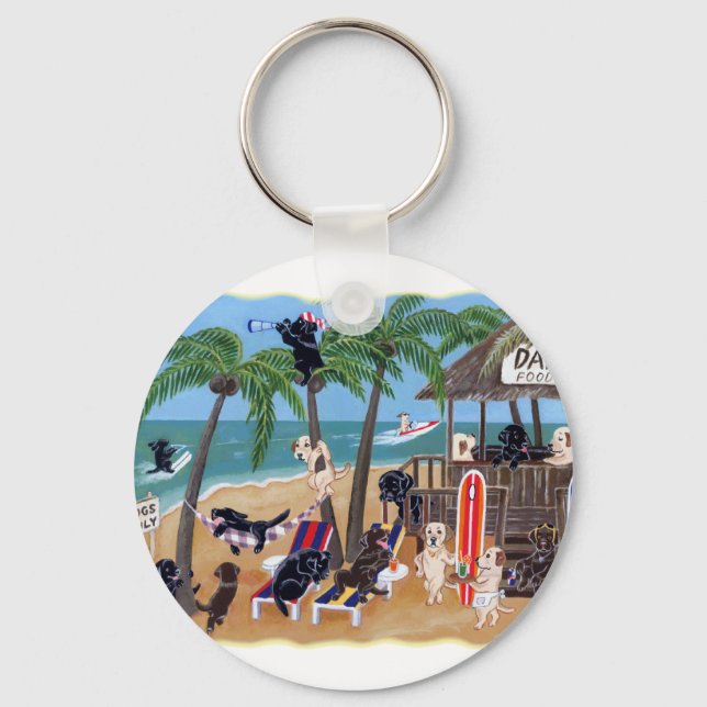 Chaveiro Ilhas Férias de Verão Labradores (Frente)