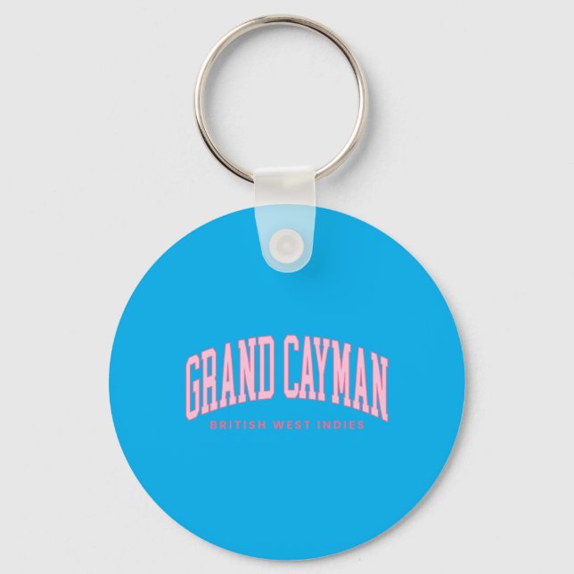 Chaveiro Ilhas Grand Cayman Verão Retro Préppy Retrô (Frente)