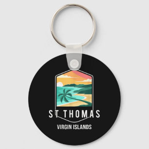 Chaveiro Ilhas Virgens Americanas Beach Sunset Palm Tree Ru