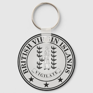 Chaveiro Ilhas Virgens Britânicas Round Emblem