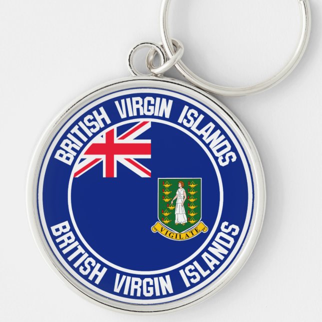 Chaveiro Ilhas Virgens Britânicas Round Emblem (Frente)