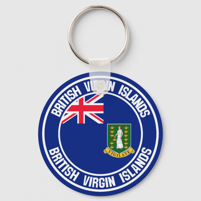 Chaveiro Ilhas Virgens Britânicas Round Emblem (Frente)