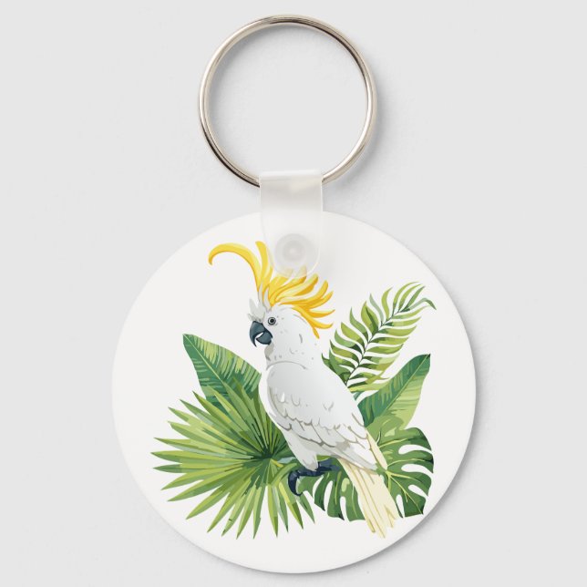 Chaveiro Illustration of parrot cockatoo (Frente)