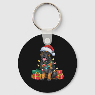 Chaveiro Iluminação de Natal Cane Corso Cachorro Chapéu do