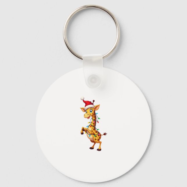 Chaveiro Iluminação de Natal Girafa Funny Santa Girafa Nata (Frente)