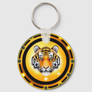 Chaveiro Ilustração Abstrata de Tigre em Negrito
