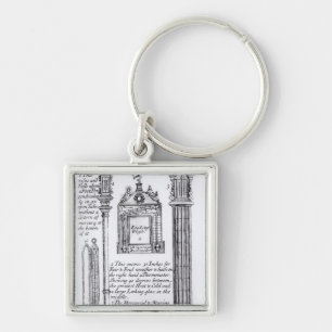 Chaveiro Ilustração anotada de Pendent, diagonal